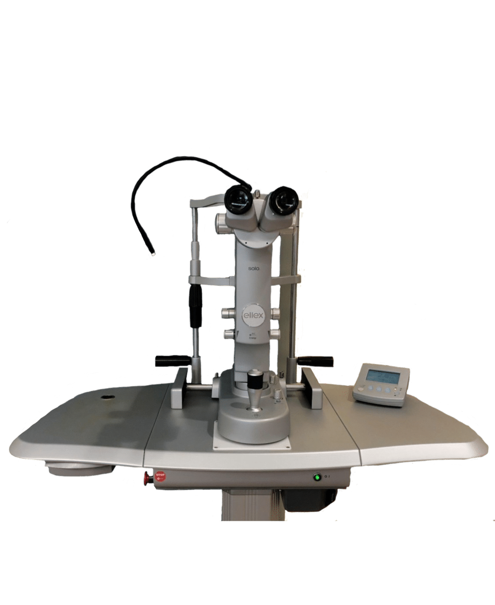 Laser Locators Ellex-Solo-SLT-Ophthalmic-Glaucoma-Laser-w-Power-Table-Integrated-Slit-Lamp-1